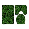 Tropical Leaves Bath Mat Set Green Palm Leaf Monstera Plants Modern Nordic Carpet Bathroom Decor Non-Slip Rugs Toilet Lid Cover