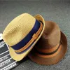 Cappello da goccia jazz estivo maschile per cappello da sole per la spiaggia genitore-bambino con corda di corda per patchwork per bambini a strisce di ghigliottino mamma e cappelli per bambini 240401