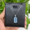 1Pcs Real Natural Aquamarine Round Pillar Pendants Column Crystal Jewelry Semi-Precious Stone For Necklace Wife Daughter Gifts