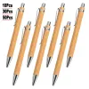 Pennor 30st 50 st. Set Bamboo Wood Ballpoint Pen 1.0mm Tip Blue Black Ink Office School Wrling Stationery Business Signature Ball Pen