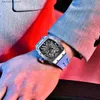 Wristwatches 2024 New PAGANI Design Mens Quartz s VH65 Movt Skeleton dial M Waterproof Sports Rectangular Sapphire Mens Glass