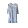 Women's Sleepwear 250628005Spring Autumn Women Nightdress Long Sleeve Cute Home Nightwear Service Sleep Tops Night Gown