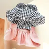 Dog Apparel Clothes Black Button Plaid Dress For Small Medium Dogs Cat Spring Summer Pet Clothing Costume Supplies Skirt