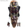 Arti e mestieri maschera africana pendente retrò kenya maschera creativa a sospensione per artigianato dipinto a mano decorazioni industriali decorazioni per la casa l49
