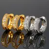 Brand New Popular Huggie Hoop Earrings for Men Women 18K Yellow White Gold Plated Bling Iced Out CZ Earrings Hoops for Women Engagement Jewelry