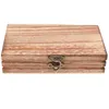 Scatola di stoccaggio in legno rustico con coperchio per gioielli Memorizzatore decorativo Organizzatore Tesoro