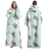 Super Long Flannel Blanket with Sleeves, Giant TV Blanket, Oversized Wearable Hoodie,Winter Hoodies