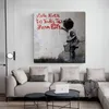 Banksy Graffiti Art Poster and Prints You're Never too young to Dream Big Canvas Painting Wall Art for Living Room Home Decor