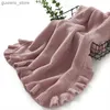 Blankets Swaddling Dual-Use Baby Blankets Newborn Infant Kids Boys Girls Solid Knit Stroller Nursery Travel Bed Cradle Quilts 90*70cm Receiving Mat Y240411