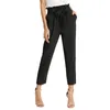 Women's Pants Trouser Slim Casual Cropped Paper Bag Waist Pants With Pockets Clothes for Women 3x Roomy Leggings