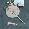 Decoratieve beeldjes Chinese Vintage Style Court Fan Classical Hand Non-Fold Wedding Dance Party Decoration Home Decor