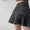 Jupe sexy pour femmes y2k jupe de jean court été haute jupe plissée jean noir y mini micro-jupe faldas mujer moda 2023 new kawaii l410