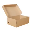 5pack Brown Multi-Size Kraft Paper Shoes Boxes Handgjorda paket Big Size Presentlåda Peruker tomt 3-skikt Easy Fold Corrugated Box