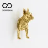 Mässing Dog Head Cabinet Door Knobs Gold Dog Tail Drawer drar Kökhandtag Nightstand Draws Home Decor Dresser Knobs Hardware