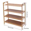 Home Furnishings Bamboo Shoe Rack With 4 Layers And 60 Lengths Can Be Used For Living Room (Flat Panel)