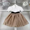 Fashion Baby Tracksuit Summer Girls Dress Suit Kids Designer Clothes Taille 90-150 cm Shirt Shirt and Lace Jirt 24april
