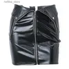 Gonna sexy Whereyery Y2K Multi Zipper PU Leather Skirt Y High-Waist Bodycon Women Hip Skirts 2023 Summer Grunge Streetwear Mini Abite L410