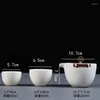 찻잔 세트 북유럽 레트로 세라믹 퀵 냄비 두 컵 휴대용 야외 여행 티 컵 일본 가정 간단한 세트 선물