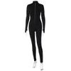 Cnyishe Fitness -Outfit Frauen lässig Sporty Workout Reißverschluss Jumpsuit Frauen Rolren Long Sleeve Skinny Activity Verschleiß Overalls Tops 240402