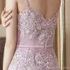 2024 Roze prom -jurken Lace Mermaid Sweep trein sexy strapless elegante avondjurken v nek plus size speciale gelegenheid jurk