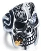 Hegemonic Diamond Skull Titanium Steel Ring Personlighet Punk Men039S Ring Jewelry European och American2268676
