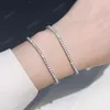 Bracciale d'argento Bracciale d'argento femminile Diamond Full Diamond Stackble Bracciale Luce di lusso a quattro artigli Diamante Sterling Sterling Sterling Sterling