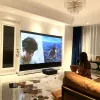 120 -дюймовый электрический пол поднимается ALR PET -кристаллический экран 4K UHD Лазерный проектор экрана по этаж для домашнего кинотеатра 4K 4K