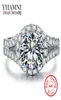 Yamni Real Solid 925 Серебряные обручальные кольца украшения для женщин 2 Carat Sona CZ Diamond Congeration Accessories xmj5109284256