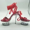 Scarpe da ballo laijianjinxia pu sexy sexy pole ballo estate donne sandali da 15 cm tacchi alti fibbia cinturino 34-46 k065