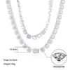 Dropshipping Cadena Fina smycken 10mm 925 Sterling Silver VVS Moissanite Diamond Iced Out Tennis Chain Halsband för män Kvinnor