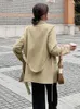 Женские костюмы Lanmrem Корейский стиль твердый цвет пиджак Женщины с заемным поясной пояс