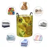 Laundry Bags Foldable Basket For Dirty Clothes Sunflowers Art Storage Hamper Kids Baby Home Organizer