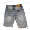 Męskie spodenki Summer Men Dżins Dżinsowe spodnie Fashion żebrak ze złomowaniem pięcioczęściowych dżinsów Shorts 240115 T240411