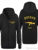 Hoodies à glissière Men défendent Paris Ak47 Imprimerie Hoodie Hip Hop Fleep Full Full SweetShirt Fashion Sweethirt pour hommes