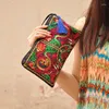 Kvällspåsar etnisk lång plånbok broderare handväska kvinnlig boho koppling mynt väska kvinnors lady mobiltelefon monederos boordados etnicos