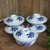 Schalen 7/8 Zoll Jingdezhen Keramik Suppenschale Wid Deckel Unterglasur Blau und weißes Porzellan Ramen Vintage Chinese Geschirr Tureens