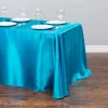 Table de table en satin couverture de table rectangulaire de mariage d'anniversaire de mariage banquet hall à manger cocktail de table décor 18 couleurs