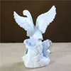 Arts et artisanat Eleant en porcelaine couple Swan Fiurine Céramic Swan Copulation Miniature Ornement de l'ornement Weddin Saint Valentin Ift L49