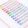 2pcs/Set Milkliner Highlighter Pen Stationery Double Hed Fluorescent Marker Pen 12 Color