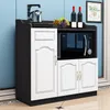 Simple Kitchen Furniture European Style Wooden Kitchen Cabinets Modern Sideboard Dining Room Microwave Tableware Kitchen Locker