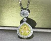 Super Deal luksusowa biżuteria 925 Sterling srebrna żółta topaz cZ Diamentowa kropla wodna wislarz krojonki cyrkon Kobiety Naszyjnik G6836977