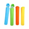 Silikon Popsicle Mögel med lock Handheld Frozen Ice Pop Mold återanvändbar Easy Release Ice Pop Maker Popsicle Mold Ice Cream Tool