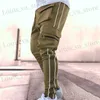 Pantalon masculin style American High Strt Retro Mens Pantalon décontracté Double Pocket Zipper Pantalon Sports Sports Pantalon Fashion T240411