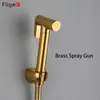 Fliger Gold Bidet Faucet Brass Handheld Bidet Toilet Sprayer Set Bidet Portable Only Cold Water Tap One In Two Out Angle Valve