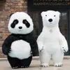 Costume gonfiabile panda gigante strada stradono divertente orso polare costume da festa cosplay costume da mascotte gonfiabile per bambole peluche