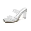 Top High Heed Transparent Sandals Platform Censes pour femmes Fairy Crystal Sandles Sandles Talons Beach Femme Chaussures 240228