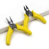 Yellow Mini Wire Flush Sharp Nose Pliers 3.5 Inch Micro Diagonal Cutting Pliers Wires Insulating Rubber Handle