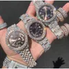 럭셔리 모습 완전히 시계를위한 아이스 아웃 남자 여자 최고의 장인 정신 힙합 산업 고급 93063을위한 독특하고 비싼 모랑 다이아몬드 시계