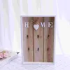 Hooks Wall Mount Wooden Key Holder Letter Wood Storage Cabinet Rustic Mounted Jewelry Hook Organizer For On The