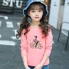 Футболки Pink Heart Flower Print Fut Fut Spring Girls Fashion Pink Long Slice Tshirt Kids Love Graphic Basic Top 240410